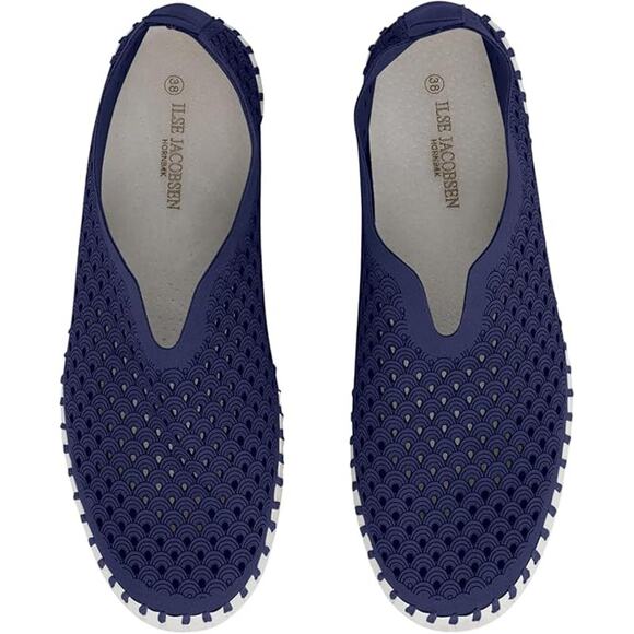 NWT Ilse Jacobsen Tulip 3373 Women's Platform Slip-On Shoes Dark Indigo Size 10 - Picture 4 of 6